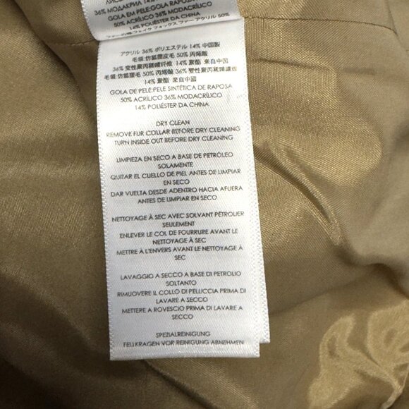 Michael Kors Tan Gold Toggle Button Jacket‎ Zip Pockets Wool Blend Corpcore 12 - Picture 7 of 10
